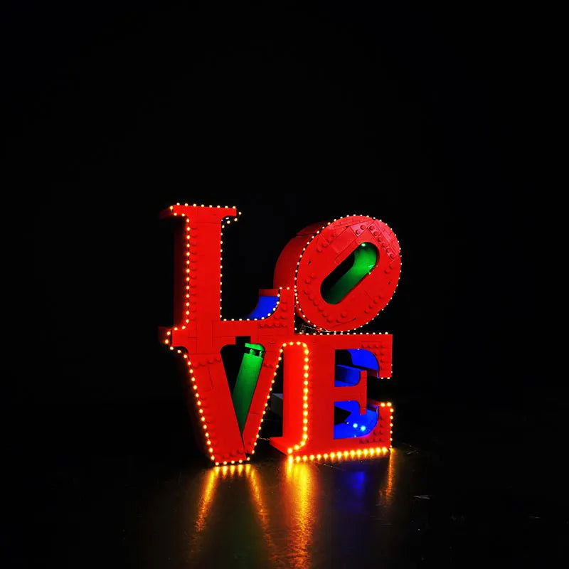 lettres lumineuses led rouge vert bleu texture lego moderne kit bricolage petite notice pdf