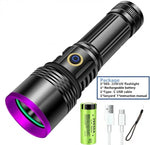 lampe torchon uv rechargeable led noire violette indicateur charge type