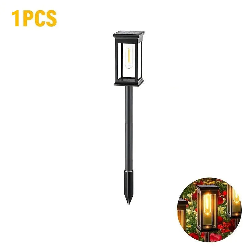 lumière solaire jardin auto allumage 6v transparente moderne noire piquetextérieur