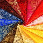 tissu brodé dragon nuages rouge bleu traditionnel opacité jacquard polyester rayon crafting matériaux