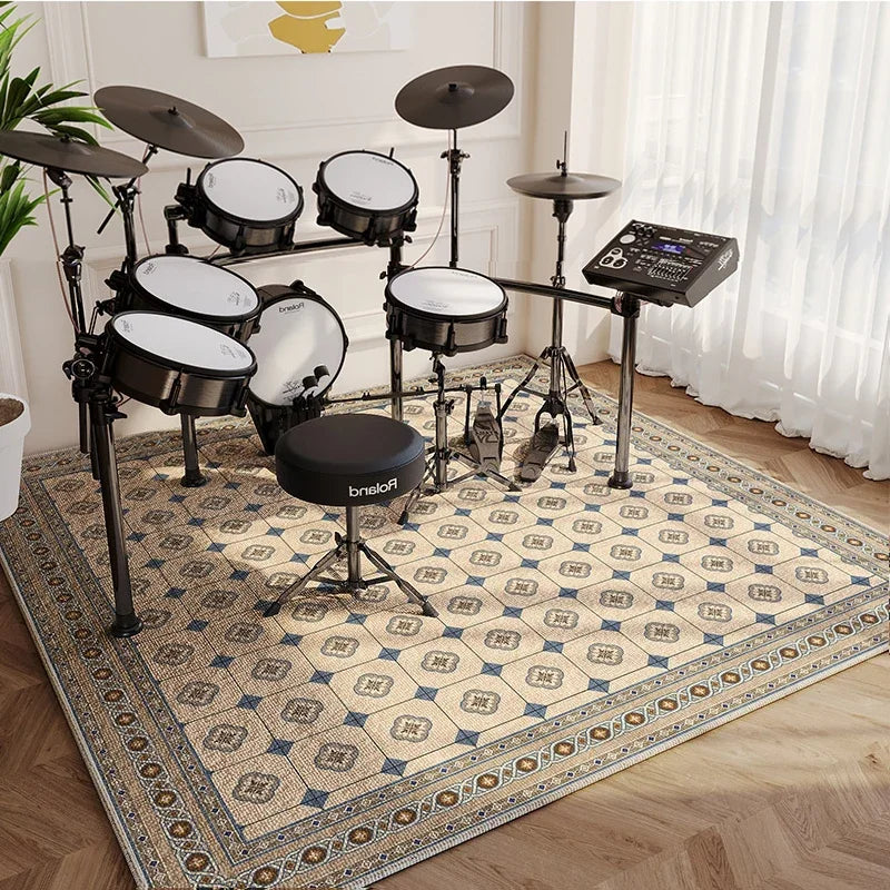 tapis moderne musical floral salon noir blanc décoration chambre hôtelextérieur