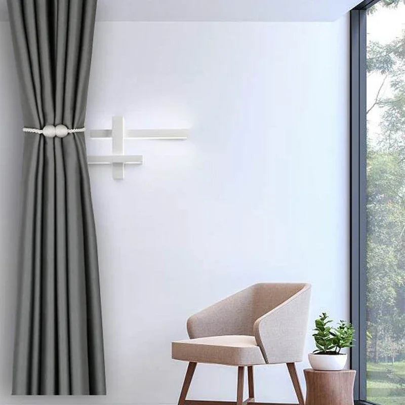 anneaux rideau corde torsadée boules texturées gris beige doré moderne élégant adhésif decor polyeste
