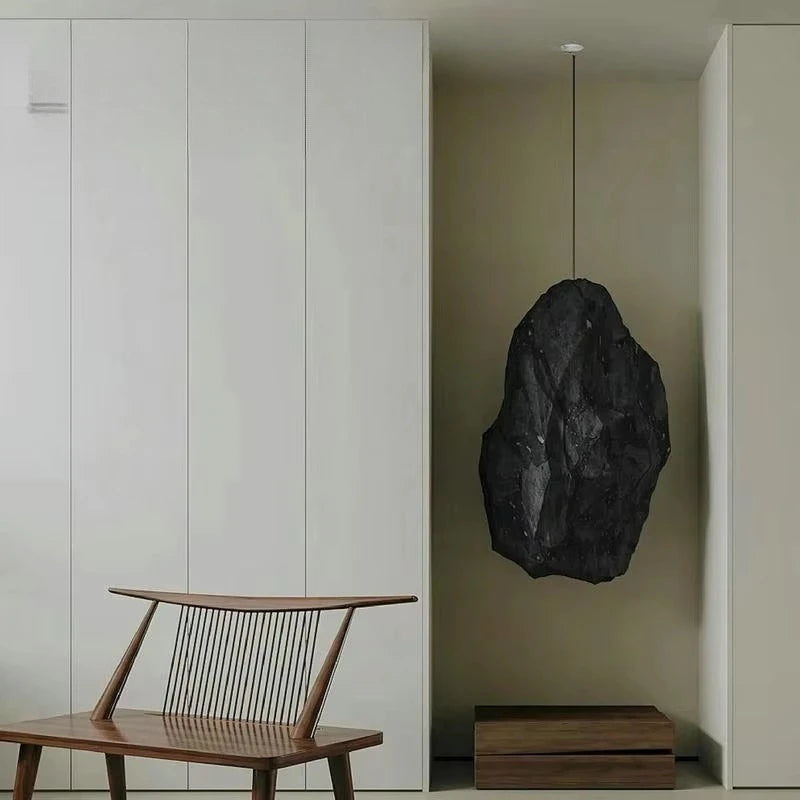 table ronde pierre tabouret chaise meuble étagères porte coulissante moderne minimaliste