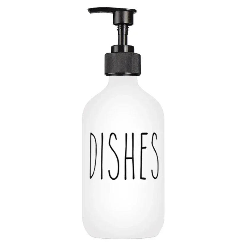 bouteilles savon liquide 500ml noir blanc texte hands dishes minimaliste moderne pompe pression