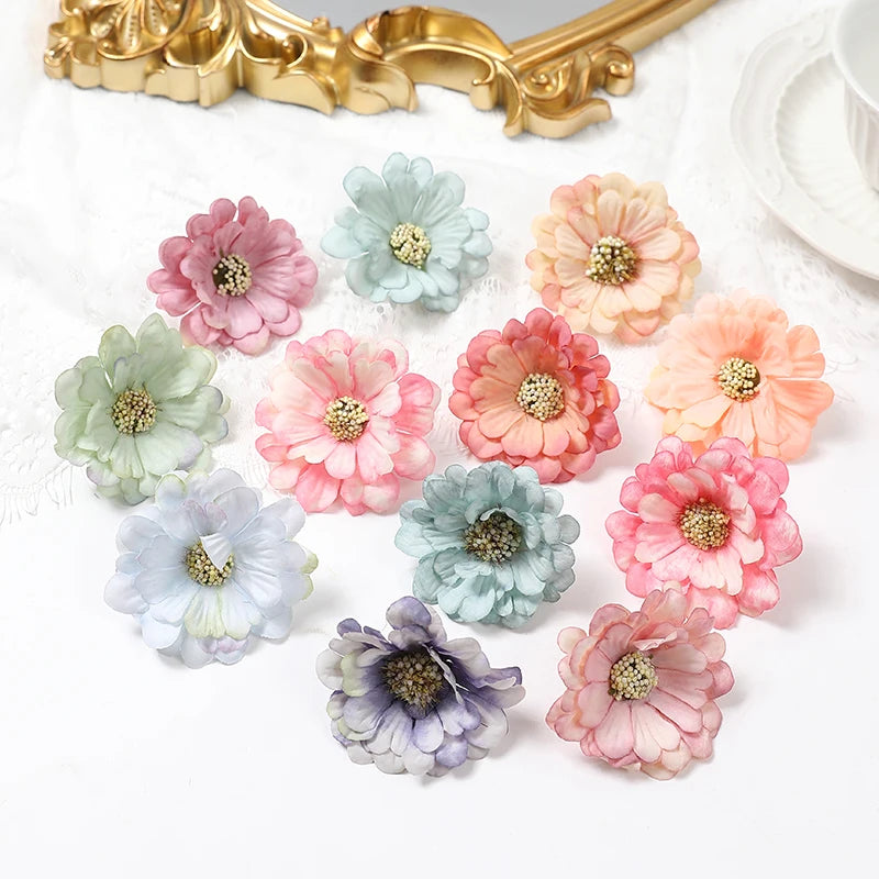 décoration intérieure fleurs artificielles lotus vintage rose vert clair mariage scrapbooking decor