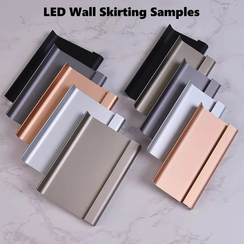 plinthes led noir blanc doré gris lisses contemporaines clips fixation h50 80mm