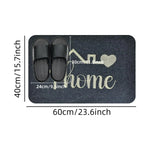 tapis d'entrée gris moderne antidérapant imperméable lettres stylisées coeur doré 60x40cm salon bain