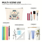 sac rangement polyestère pliable blanc motif bouteille médicaments rouge illustrations techniques humoristiques portable