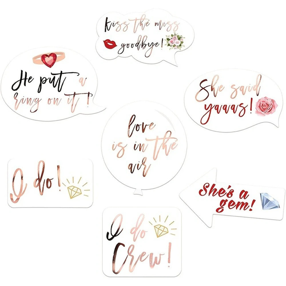 accessoires photobooth mariage fleurs coeurs bachelorette party décorations festive modernes