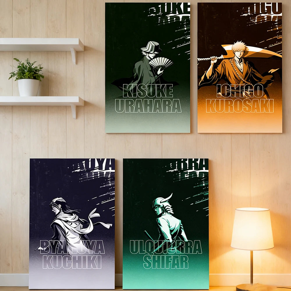 affiche anime bleach ichigo kurosaki byakuya kuchiki toile graphique moderne décoration maison chambre