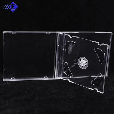Boîte de rangement transparente pour CD et DVD vue de face