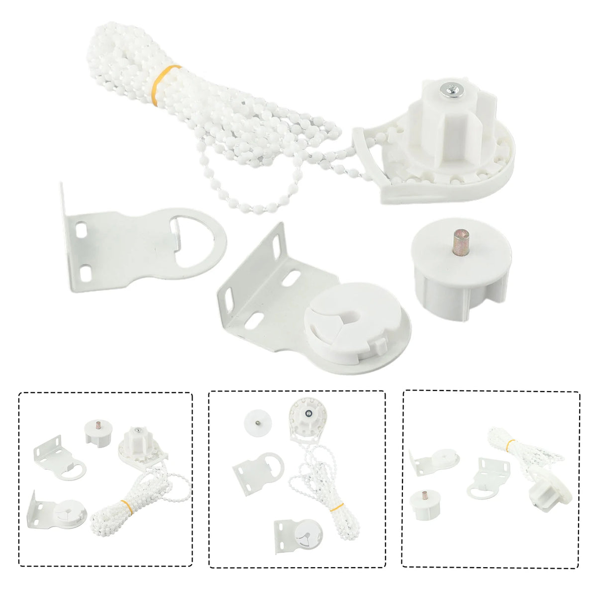 rideau kit chaîne blanc rondelettes clips accessoire fenêtre moderne bricolage remplissage débutant