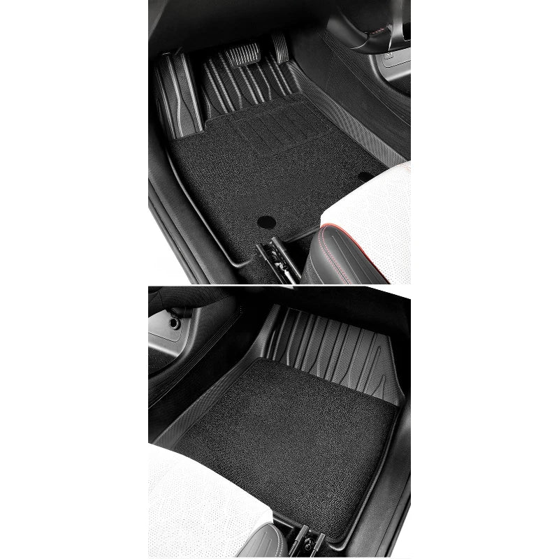 tapis sol voiture noir rayures horizontales moderne BYD ATTO3 tapis avant arrière coffre imperméable