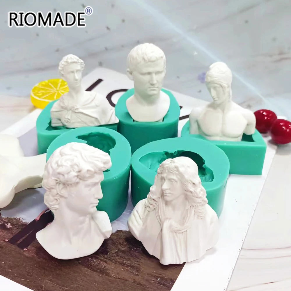 moules silicone bustes sculptés classiques aromathérapie gypse résine époxy decoration gâteau blanc vert