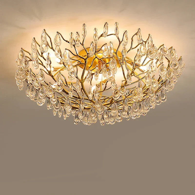 lampe moderne dorée transparentes branches élégantes LED 2000 82000 lumens 10 15 ampoules