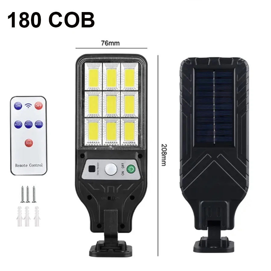lampe solaire moderne noire jaune éclairage extérieur led télécommande détecteur mouvement ip65 abs