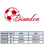 sticker mural personnalisé ballon football texte biandon noir rouge moderne adhésif mur plat verre