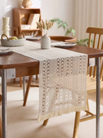 nappes table bohème franges polyester marron beige automne hiver printemps été decoration festive