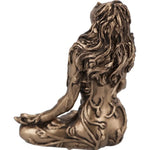 statue décorative femme feuilles branches cheveux ondulés art antique bronze pendentif chakra méditation