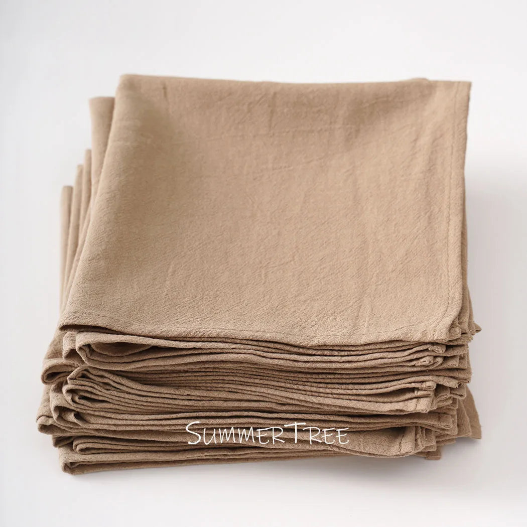 serviettes coton beige clair classiques 40x40cm réutilisables maison mariage party