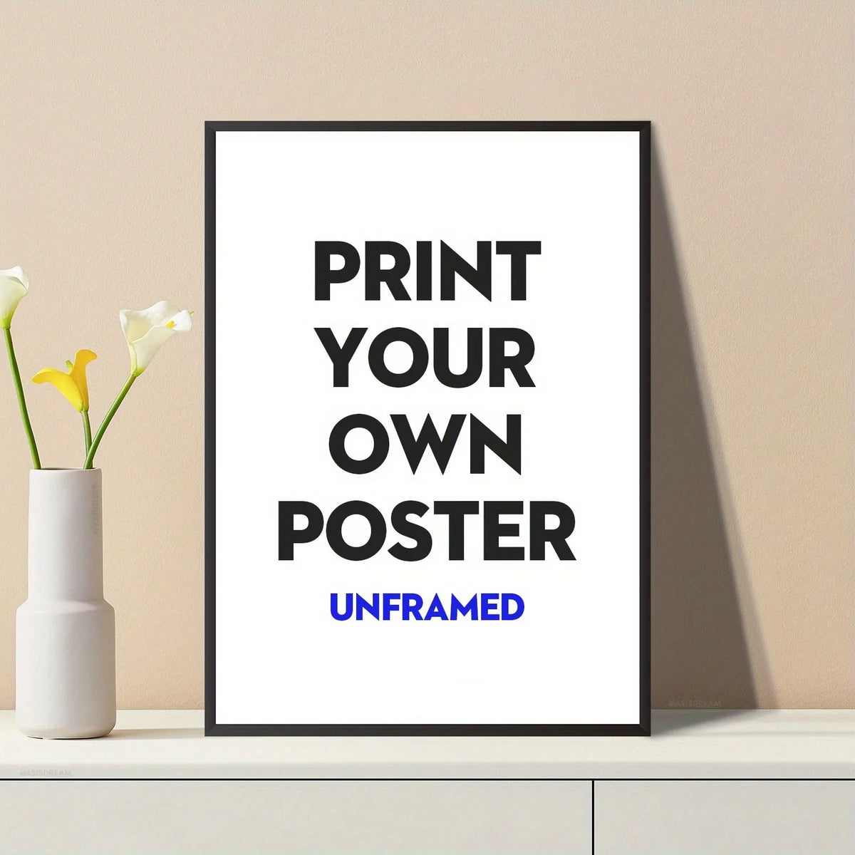 affiche personnalisable toile noire minimaliste cadre bois 20x40cm 21x30cm 30x30cm 30x40cm 30x60cm 40x40cm 40x50cm