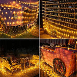 guirlande lumineuse solaire 3m 2m filet maille blanc chaud moderne télécommande étanche ip65 led