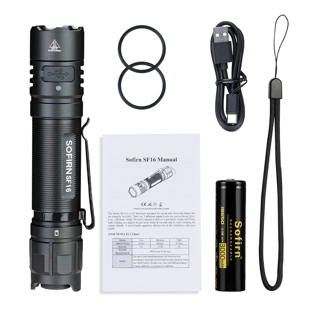 torche uv rechargeable led camping hikking scorpion billets luminescence sécurité 18650 đèn flashlight
