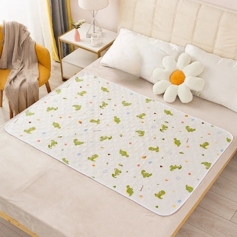 tapis jeu enfant moderne dinosaures pandas fleurs blanc orange vert