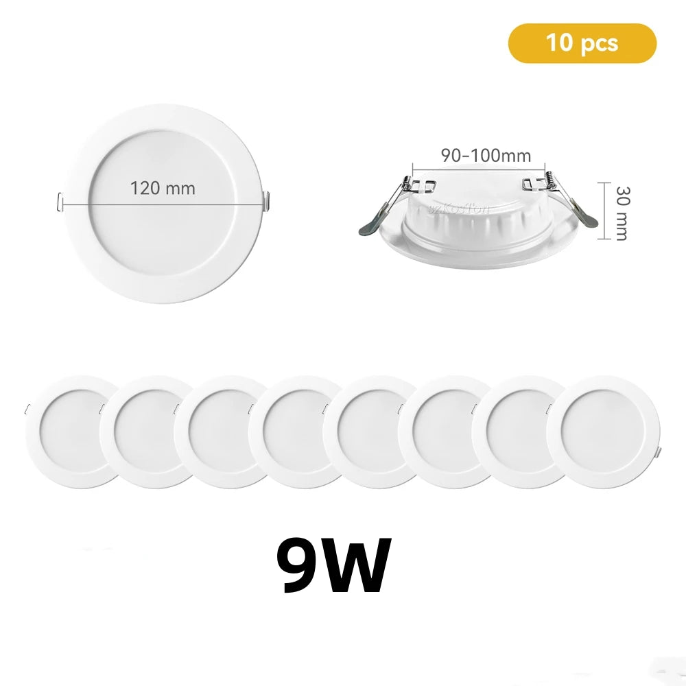 éclairage led downlight spot 12w 20w blanc moderne clips opaques 95mm 185mm