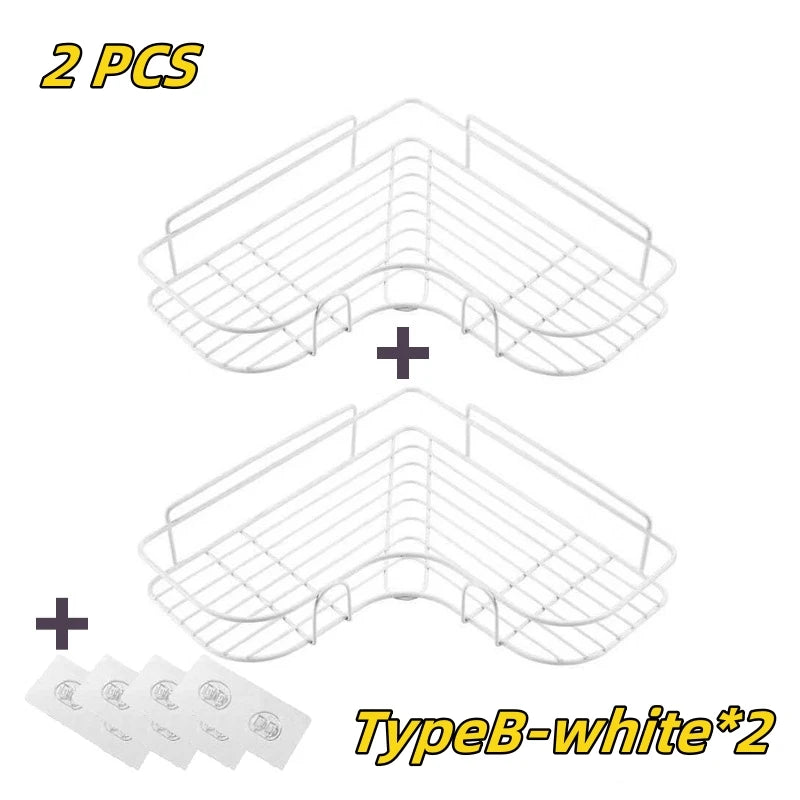 étagère murale moderne grille métallique noir adhésive salle bain acier inoxydable angle fixations incluses