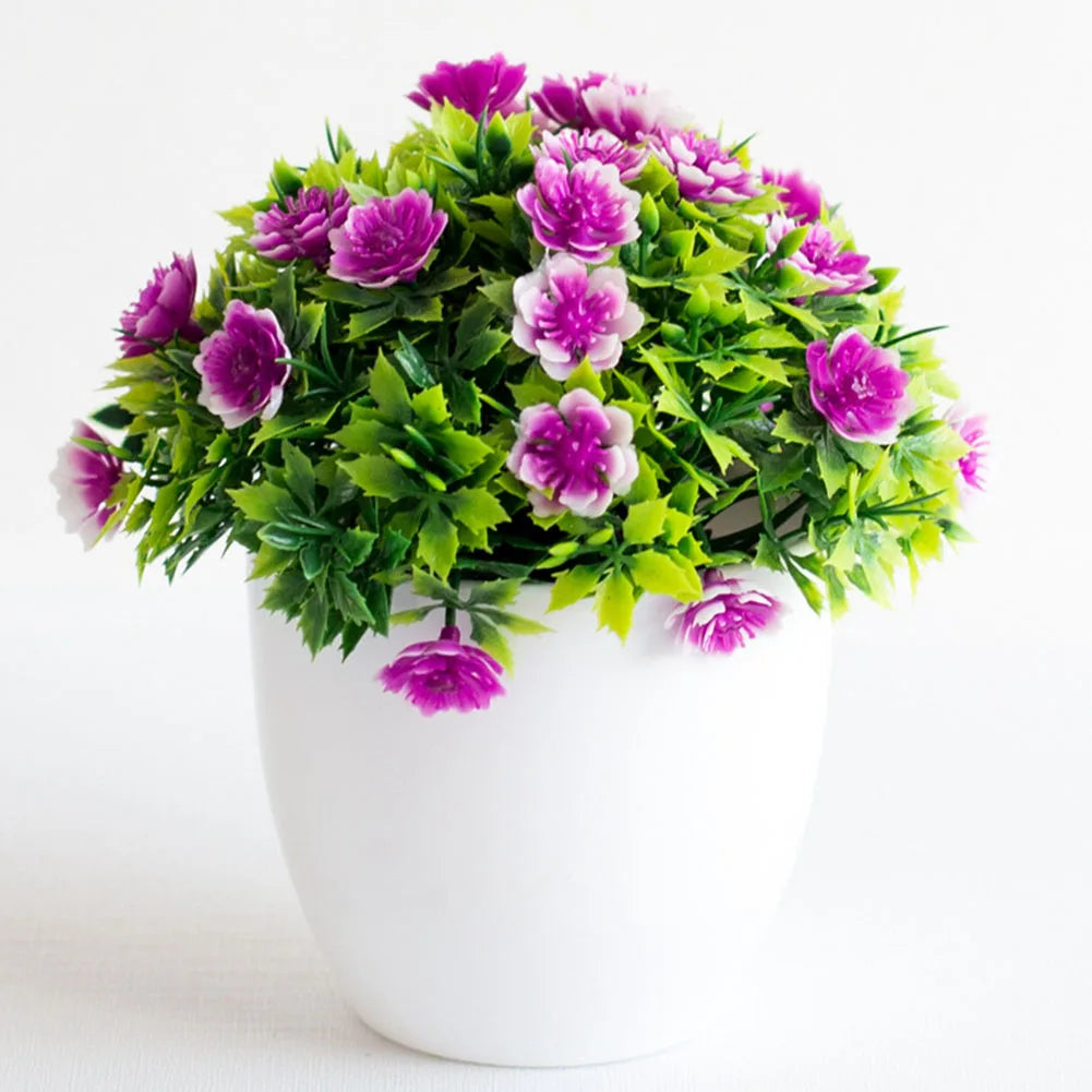bouquet artificiel fleuri moderne vert rose violet blanc décoration mariage fête chambreextérieur