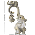 statue éléphant résine ornements décoration intérieure animée famille éléphants gris doré texturée