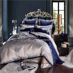 Housse de couette satin de coton brodée détail texture