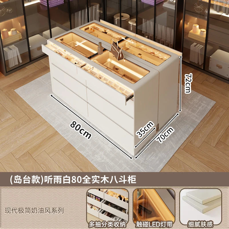 armoire bijoux moderne bois blanc lisse compartiments tiroirs maison 80x35x72cm