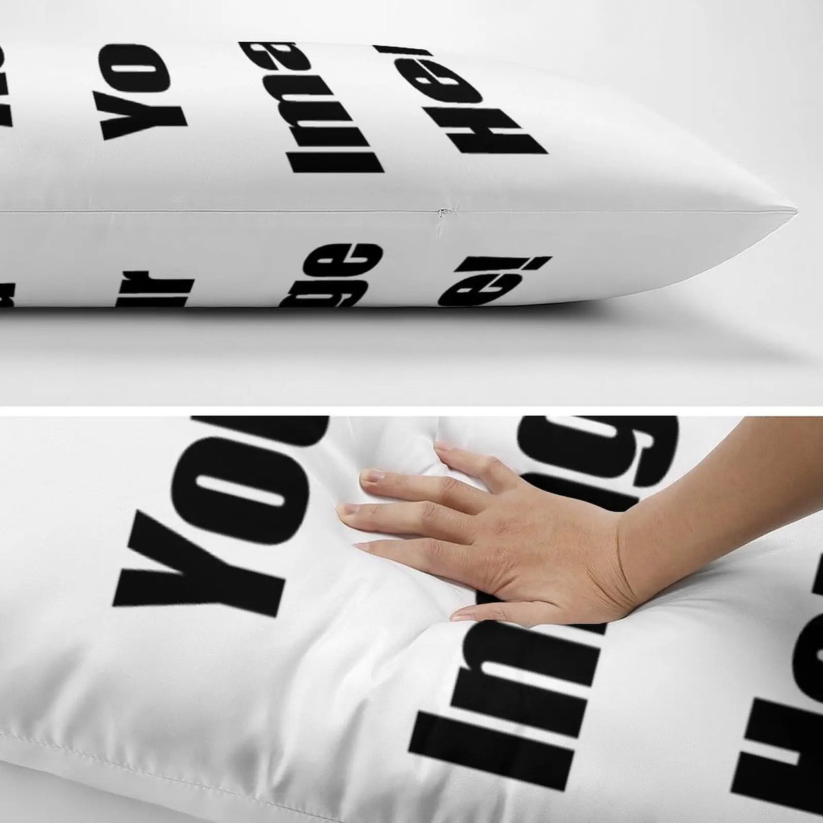 housse coussin personnalisable moderne imprimé noir blanc 100% polyester 40x100cm lit