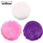 coussin rond fourrure laine polyester coton moderne blanc rose violet noir beige gris