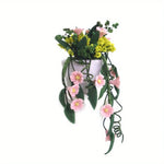décoration murale cache pot argile blanc fleurs artificielles moderne fixations salon