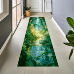 tapis moderne fantastique paysage fleurs rochers lumière verte bleue jaune noire salon chambreextérieur