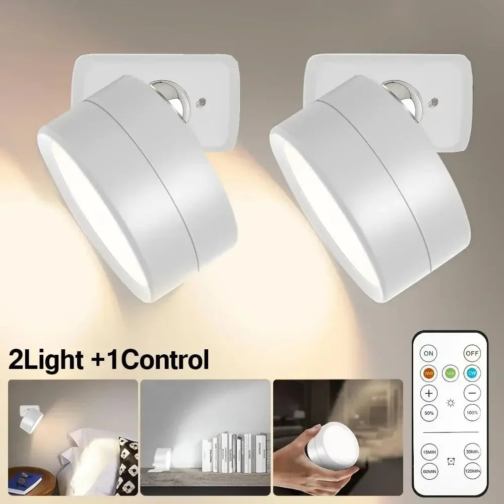 lampe murale moderne rechargeable tactile noire adhésive led 360° rotation chambre cuisine