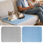 tapis rafraîchissant animal compagnie bleu gris hexagonal alvéolé moderne 50x35cm