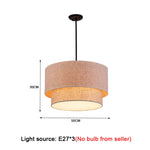 suspension lumineuse deux abat jour textile lin couleur beige noir blanc moderne minimaliste