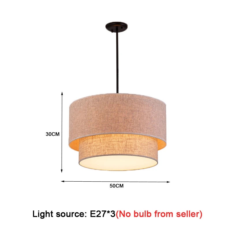suspension lumineuse deux abat jour textile lin couleur beige noir blanc moderne minimaliste