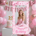 cadre photo rose rubans coeurs happy birthday clips occasion anniversaire saint valentin fête mères