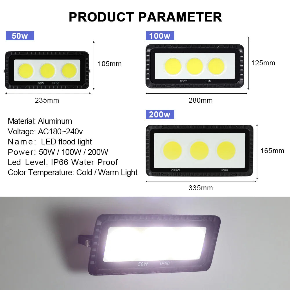 lampe led sol moderne noire ip66 235mm 105mm 280mm 125mm 335mm 165mm câble