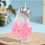 bougies decoratives pailletees blanc rose argenté festif tringle inclusion boite rangement transparente