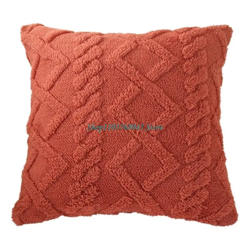 taie d'oreiller double face polyester coton bleu motif géométrique moderne adhésif 43cm 43cm