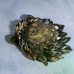 décoration murale masque lion doré noir résine réaliste sculptural fixations chambre maison