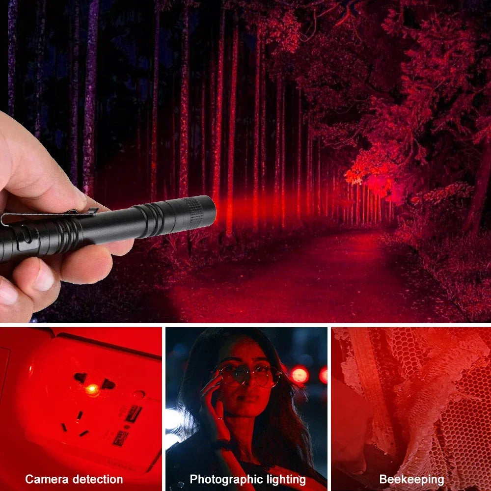 lampe torchon uv rouge inspection camping résistance choc auto défense led noire pince moderne