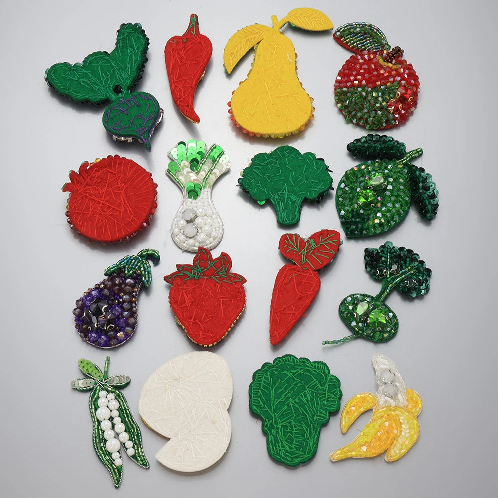 broche décorative artisanale fruits légumes strass clip veste sac chapeau accessoire diy