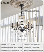 lustre cristal noir blanc classique baroque suspension salon chambre